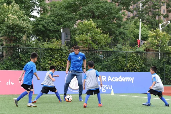 Javier Zanetti Futbolista Español Asiste Una Actividad Inter Academy Jiangsu — Foto de Stock