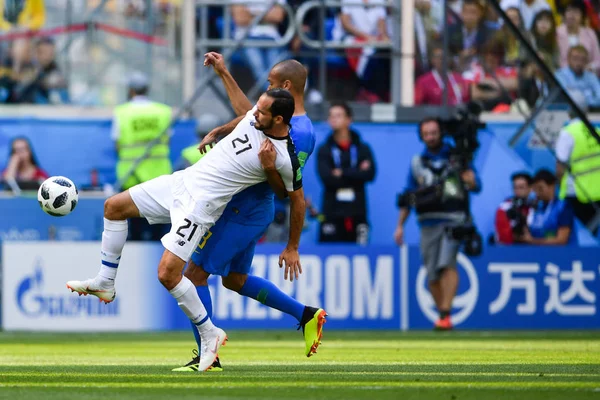 Miranda Direita Brasil Desafia Marco Urena Costa Rica Seu Jogo — Fotografia de Stock