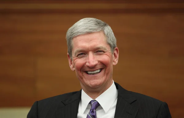Tim Cook Generální Ředitel Apple Inc Navštěvuje Setkání Ministerstvu Obchodu — Stock fotografie