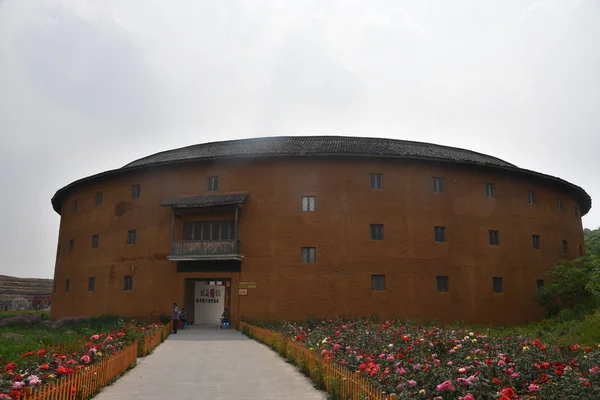 Una Réplica Tulou Edificio Tierra Representa Chuzhou Great Wall International —  Fotos de Stock