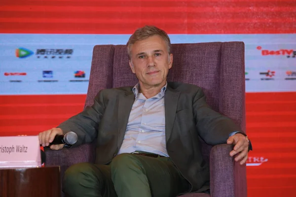 Der Deutsch Österreichische Schauspieler Christoph Waltz Nimmt Shanghai International Film — Stockfoto