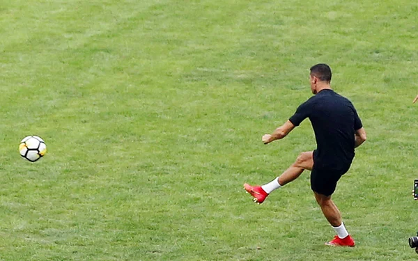 Португальский Футболист Криштиану Роналду Ювентуса Посещает Финальную Игру Лиги Nike — стоковое фото