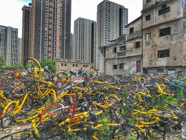 Jízdní Kola Mobike Ofo Dalších Čínských Služeb Sdílení Jízdních Kol — Stock fotografie