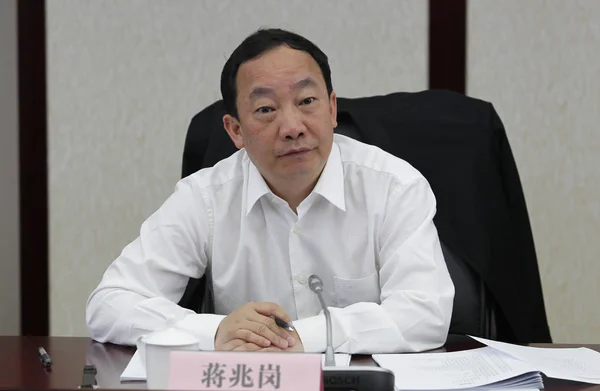 Jiang Zhaogang Sekreterare Yunnan Landsbygdens Kredit Gemensamma Kooperativen Sköter Kunming — Stockfoto