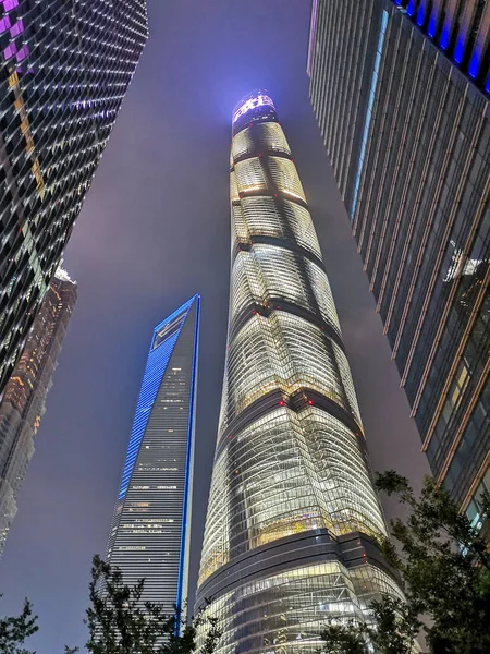 Una Vista Torre Shanghai Desde Suelo Distrito Financiero Lujiazui Pudong — Foto de Stock