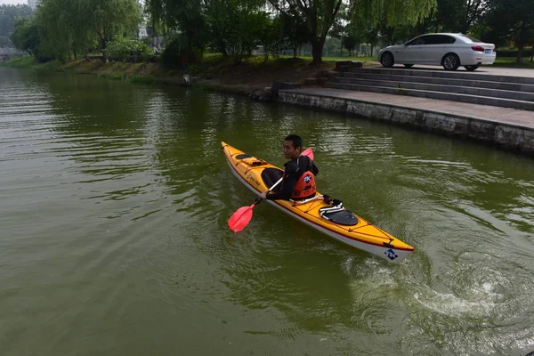 Sun Hua Professeur Gymnastique Chinois Ans Est Route Pour Travail — Photo