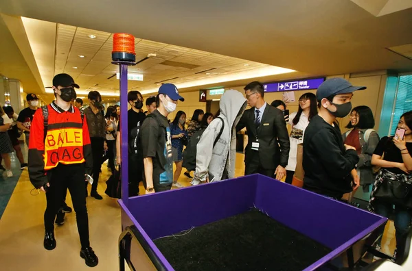 Taiwan Out Membros Grupo Masculino Sul Coreano Got7 Chegam Aeroporto — Fotografia de Stock