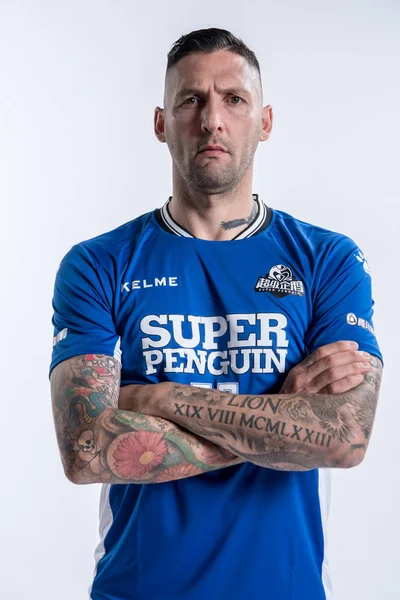 Exclusive Portret Włoski Piłkarz Marco Materazzi 2018 Super Pingwin Soccer — Zdjęcie stockowe
