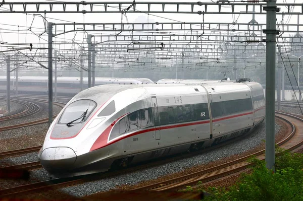 Tren Bala Alta Velocidad Fuxing Línea Ferroviaria Alta Velocidad Beijing — Foto de Stock