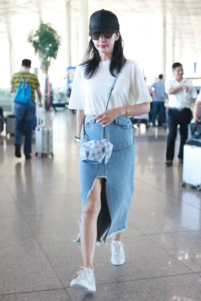 Mayıs 2018 Pekin Uluslararası Havaalanı Pekin Çin Çinli Oyuncu Bingbing — Stok fotoğraf