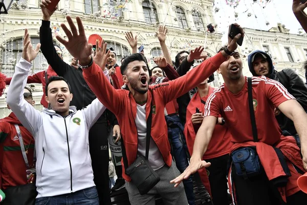 Einheimische Fußballfans Und Touristen Aus Aller Welt Nehmen Einer Feier — Stockfoto