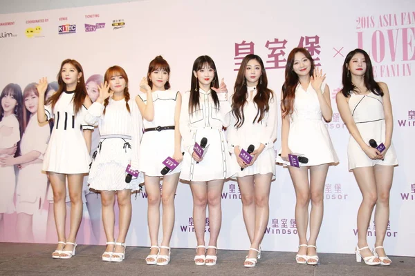 Membri Del Gruppo Femminile Sudcoreano Lovelyz Partecipano Evento Promozionale Hong — Foto Stock