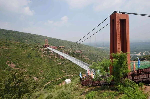 Vista Ponte Vidro Wan Shan Grand Canyon Cidade Luoyang Província — Fotografia de Stock