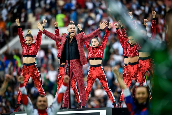Engelska Sångaren Robbie Williams Utför Öppningsceremonin Fifa World Cup 2018 — Stockfoto