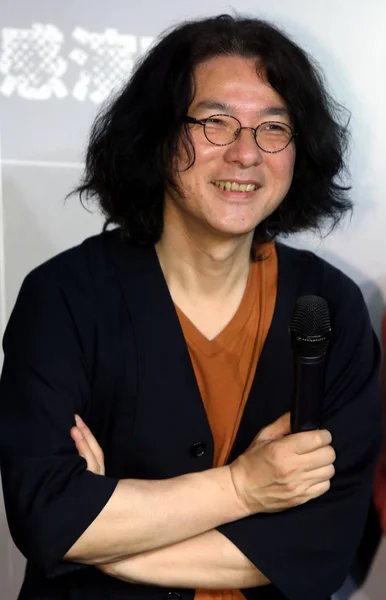日本电影导演赫托普斯卡斯的日本电影导演岩外出席2018年5月25日在台湾帝培举行的音乐会新闻发布会 — 图库照片