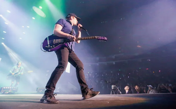 Banda Rock Americana Fall Out Boy Apresenta Durante Concerto Xangai — Fotografia de Stock