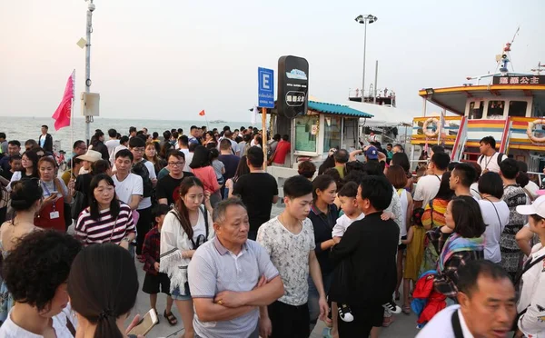 Turisti File Cinesi Stranieri Godono Del Paesaggio Bangkok Thailandia Febbraio — Foto Stock