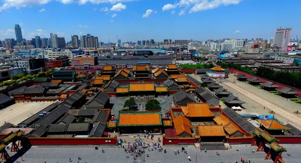 Vista Aérea Palácio Mukden Também Conhecido Como Palácio Imperial Shenyang — Fotografia de Stock