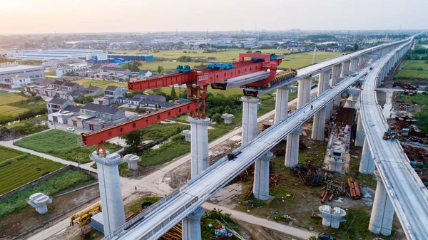 View Jiangdu Hub Lianyungang Huaian Yangzhou Zhenjiang Railway Construction Yangzhou — Stock Photo, Image