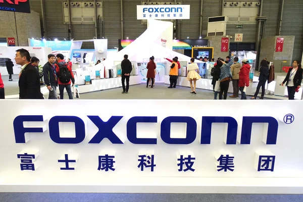 Vista Del Stand Foxconn Durante Una Exposición Shanghái China Marzo — Foto de Stock