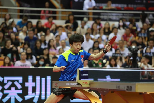 Lin Gaoyuan China Retorna Tiro Para Tomokazu Harimoto Japão Sua — Fotografia de Stock