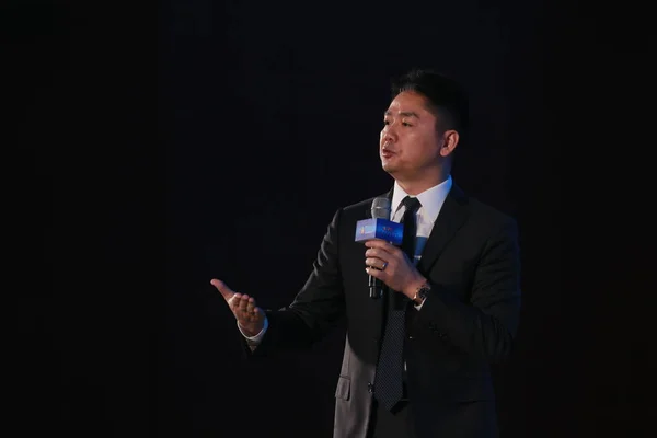 Richard Liu Qiangdong Chairman Ceo Van Online Retailer Com Spreekt — Stockfoto