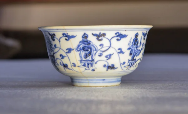 Uma Tigela Porcelana Que Remonta Dinastia Ming 1368C1644 Descoberto Partir — Fotografia de Stock