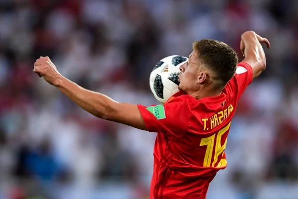 Thorgan Hazard Bélgica Detiene Pelota Contra Inglaterra Partido Del Grupo — Foto de Stock