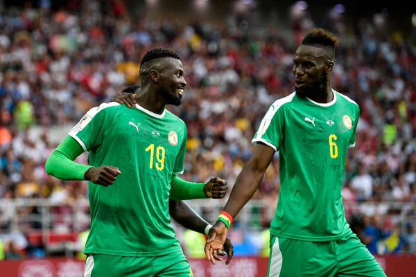 Baye Niang Esquerda Senegal Comemora Com Fãs Depois Marcar Gol — Fotografia de Stock