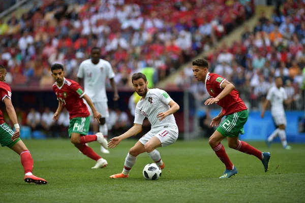 Bernardo Silva Portugal Centro Gotea Contra Marruecos Partido Del Grupo — Foto de Stock