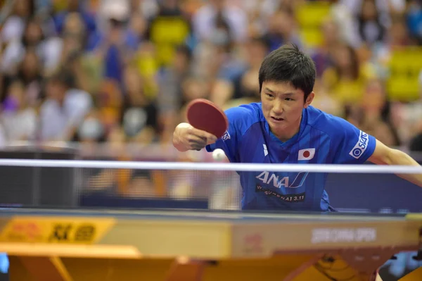 Tomokazu Harimoto Japan Returns Shot Zhang Jike China Men Singles — стоковое фото