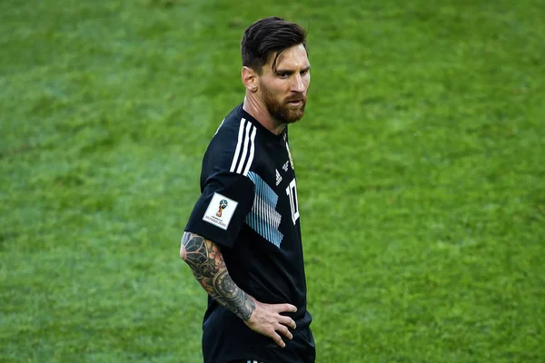 Lionel Messi Argentine Réagit Après Avoir Raté Penalty Contre Islande — Photo