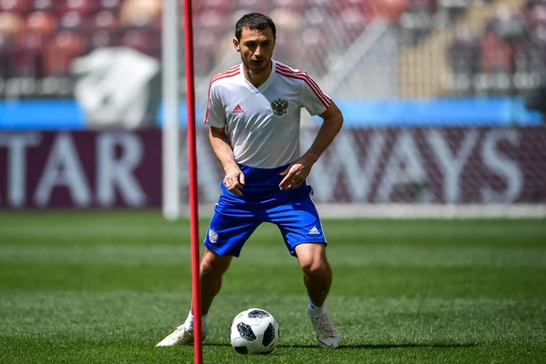 Alan Dzagoev Rusia Participa Una Sesión Entrenamiento Antes Partido Del — Foto de Stock