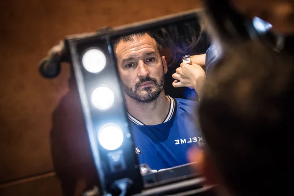 Exklusiva Italienska Fotbollsspelare Gianluca Zambrotta Förbereder För Officiella Porträttet Filmning — Stockfoto