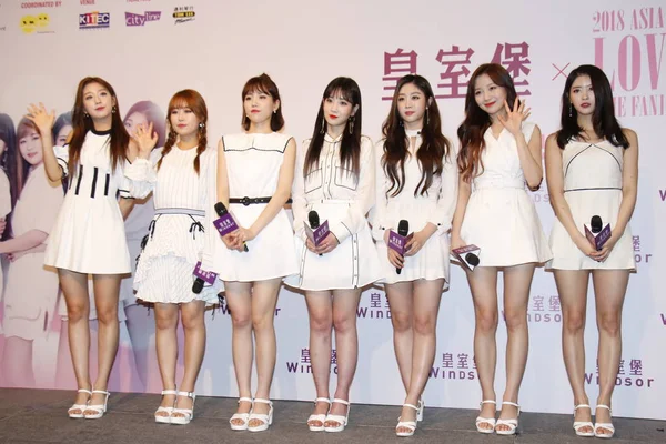 Membri Del Gruppo Femminile Sudcoreano Lovelyz Partecipano Evento Promozionale Hong — Foto Stock