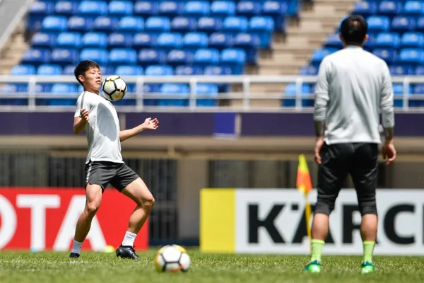 Spieler Von Chinas Tianjin Quanjian Nehmen Einer Trainingseinheit Vor Dem — Stockfoto