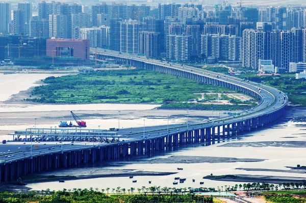 Вид Китаю Провінція Гуандун Пілот Зони Вільної Торгівлі Qianhai Shekou — стокове фото
