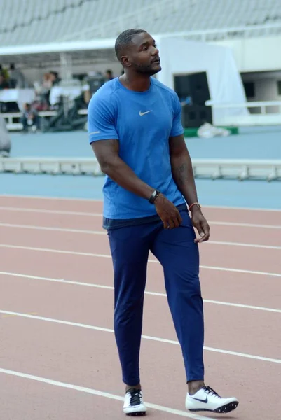 American Sprinter Justin Gatlin Takes Part Training Session Iaaf Diamond — Stock Photo, Image