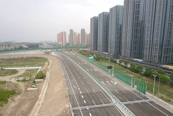 Veduta Aerea Della Sezione Sanhe Dell Autostrada G0121 Cqinhuangdao Comunemente — Foto Stock