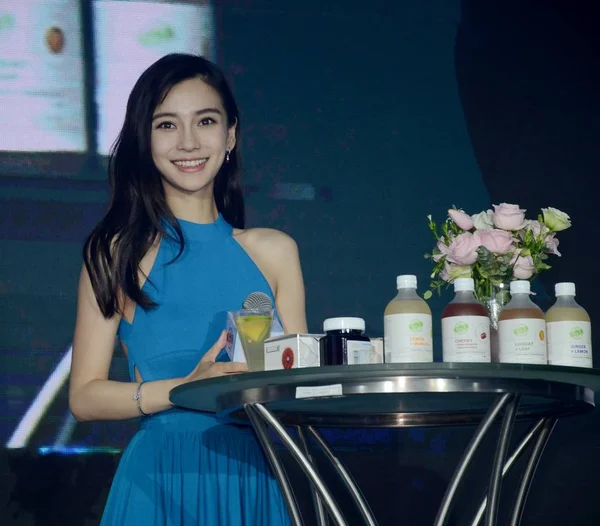 Actriz Hong Kong Angelababy Asiste Evento Promocional Para Bio Shanghai — Foto de Stock