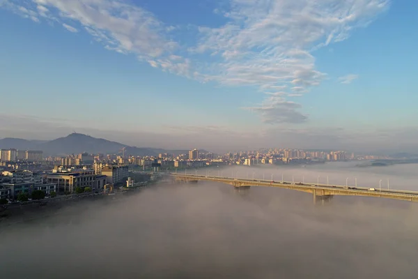 Aerial View Han River Also Known Its Chinese Names Hanshui — 图库照片