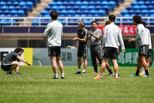 Spieler Von Chinas Tianjin Quanjian Nehmen Einer Trainingseinheit Vor Dem — Stockfoto