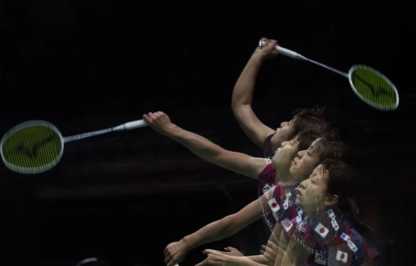 Nozomi Okuhara Japonya Nın Bir Atış Için Michelle Kanada Onların — Stok fotoğraf