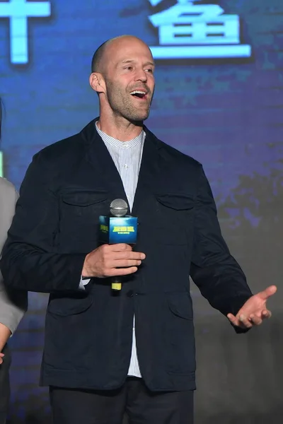 Actor Inglés Jason Statham Asiste Una Conferencia Prensa Para Nueva — Foto de Stock