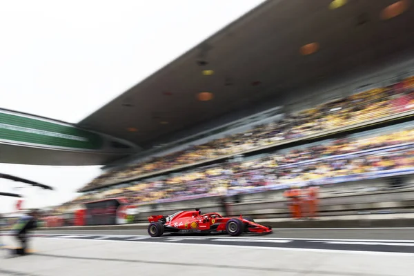 Alemão Sebastian Vettel Ferrari Dirige Seu Carro Durante Sessão Qualificação — Fotografia de Stock