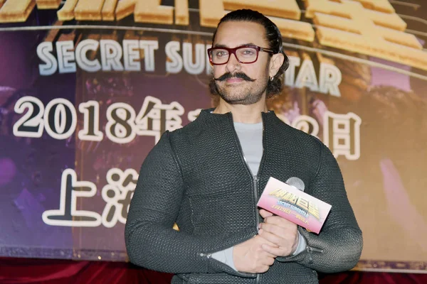 Acteur Indien Aamir Khan Assiste Road Show Pour Promouvoir Son — Photo