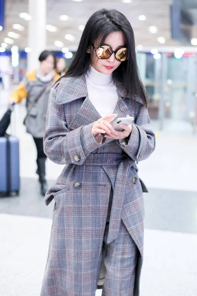 Chinese Actrice Bingbing Afgebeeld Beijing Capital International Airport Beijing China — Stockfoto