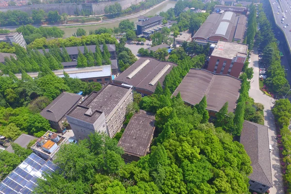 南京ジンリン アーセナルか 2018 日中国東部の江蘇省南京市に南京アーセナルの航空写真 — ストック写真