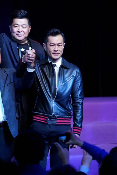 Cantante Actor Hong Kong Louis Koo Derecha Asiste Ceremonia Lanzamiento — Foto de Stock