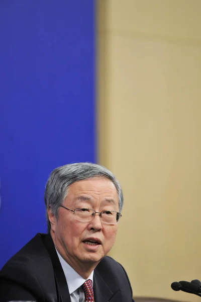 Zhou Xiaochuan Governatore Della Banca Popolare Cinese Pboc Banca Centrale — Foto Stock